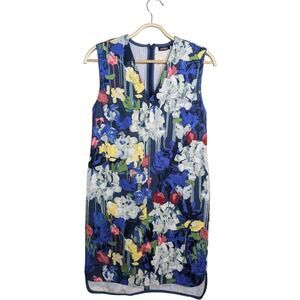 Kate Spade Saturday Watercolor Abstract Floral Dress XS Multicolor Sheath Sleeve